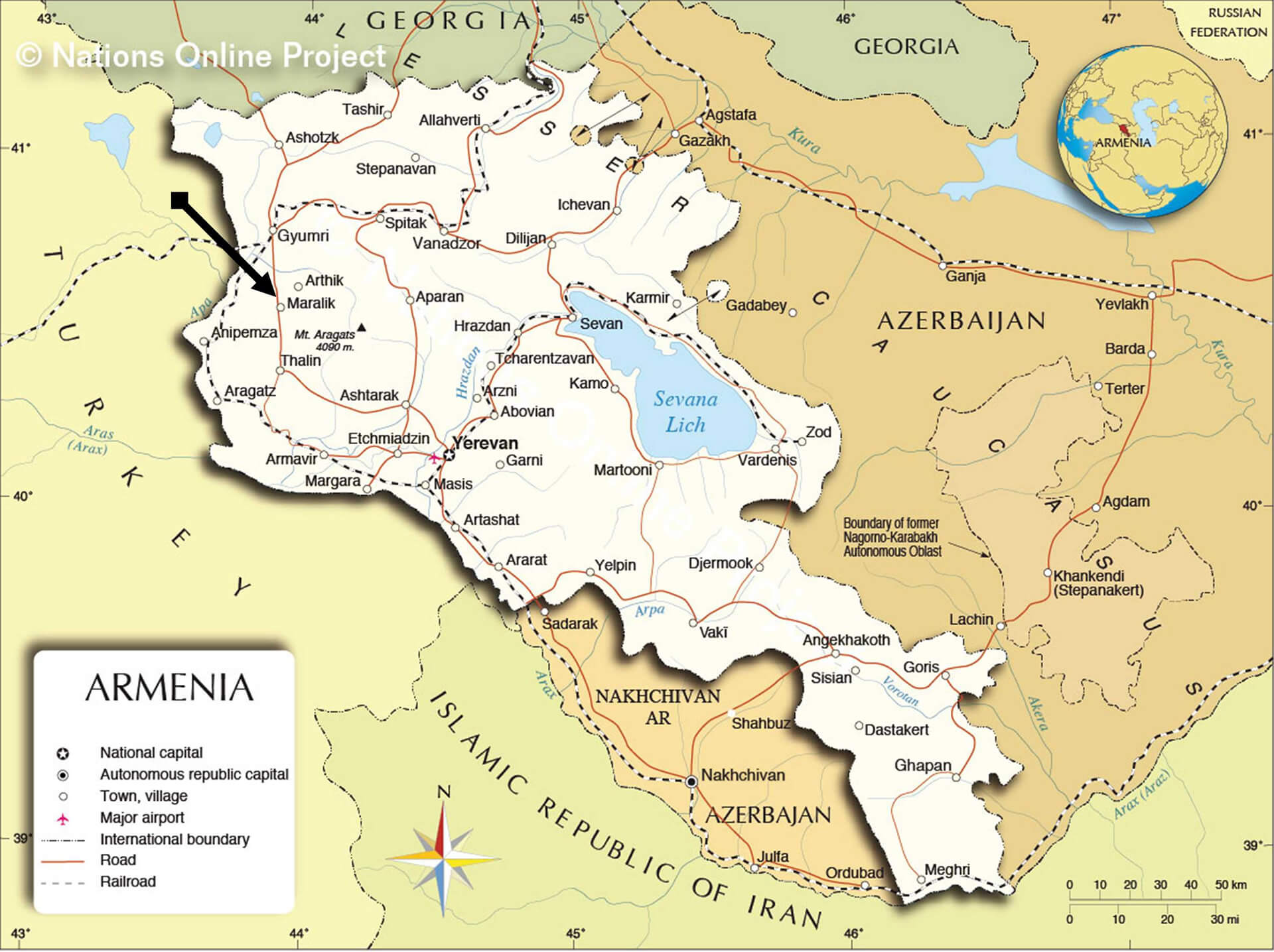 Armenie National Map